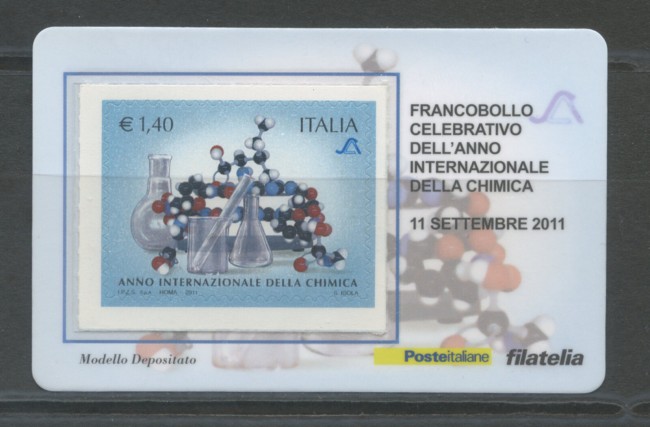 2011 - LOTTO/22775 - REPUBBLICA - ANNO CHIMICA - TESSERA FILATELICA