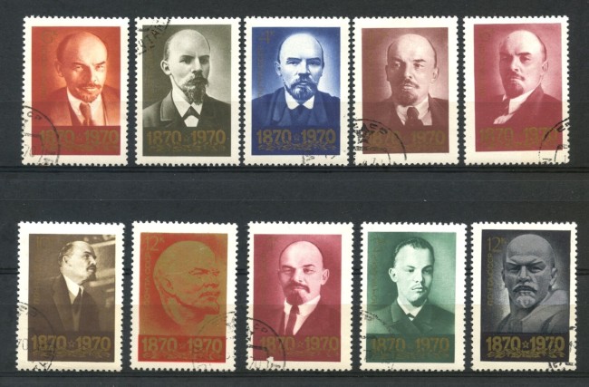 1970 - RUSSIA - CENTENARIO NASCITA DI LENIN 10v. - USATI - LOTTO/28649