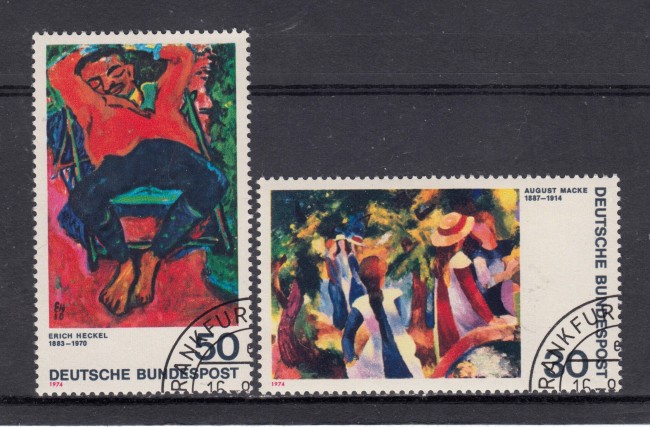 1974 - GERMANIA FEDERALE - PITTURE DI ESPRESSIONISMO 2v. - USATI - LOTTO/31494U