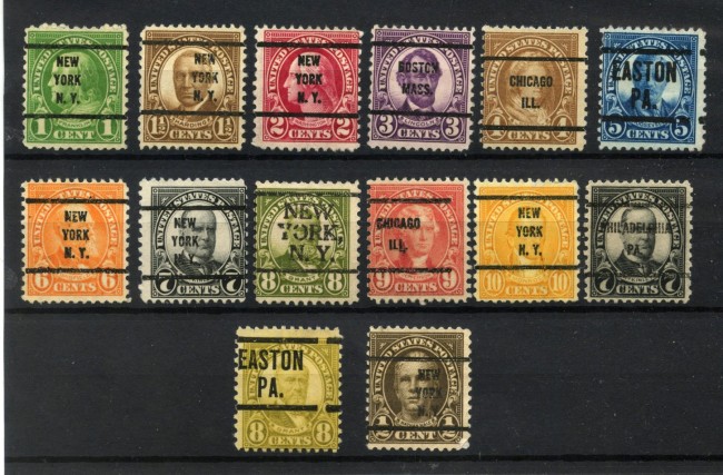 1926 - STATI UNITI - LOTTO/47880 -  SERIE PRESIDENTI 14 V. PRECANCELLATI