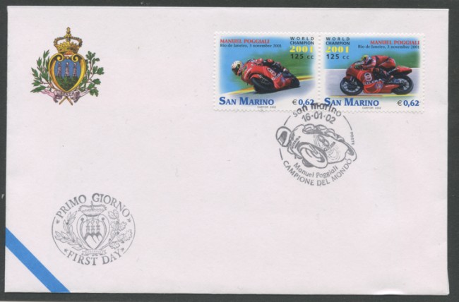 2002 - LOTTO/13273 - SAN MARINO - MOTOMONDIALE - BUSTA FDC