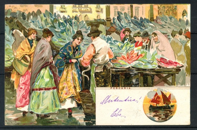 1900 - ITALIA -  LOTTO/25177 - VENEZIA CARTOLINA A COLORI PESCARIA - VIAGGIATA - 