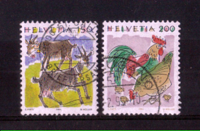 1994 - LOTTO/SVI1460CPU - SVIZZERA - ANIMALI 2v. - USATI