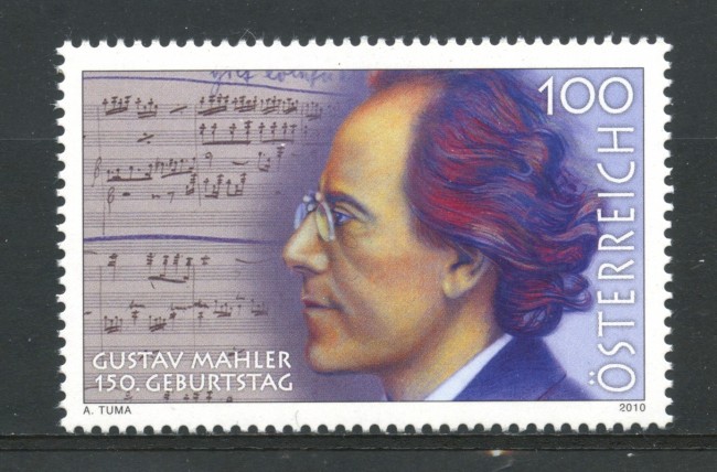 2010 - AUSTRIA - GUSTAV MAHLER - NUOVO - LOTTO/33526