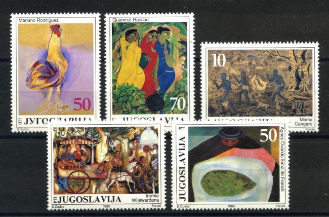 1985 - JUGOSLAVIA - LOTTO/38371 - DIPINTI 5v. - NUOVI