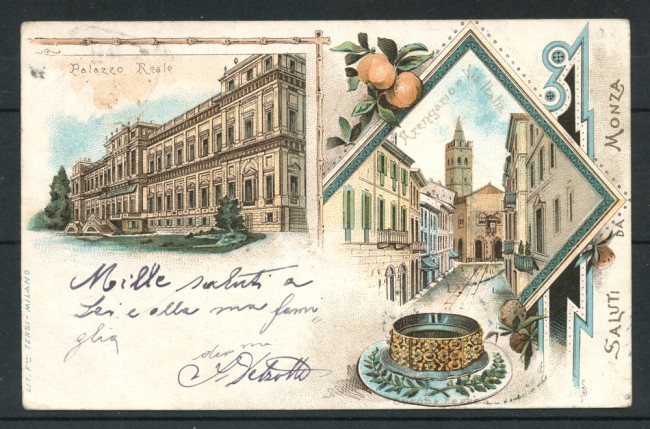 MONZA - 1899 - LOTTO/20190GA - SALUTI DA MONZA - VIAGGIATA
