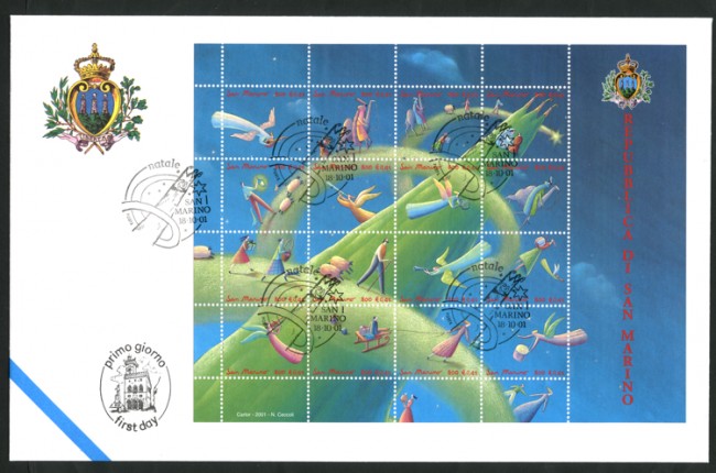 2001 -  LOTTO/13278 - SAN MARINO - NATALE FOGLIETTO - BUSTA FDC