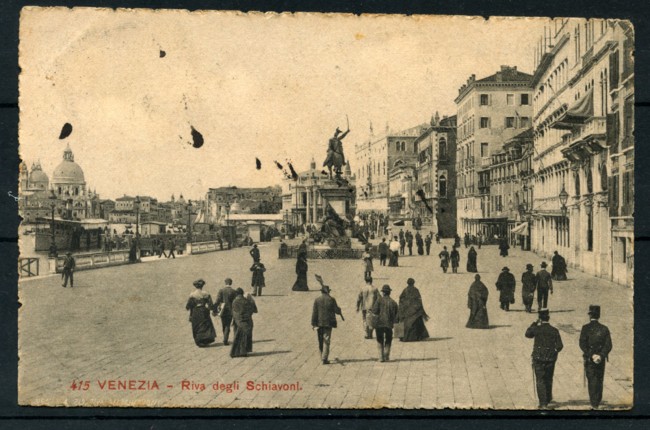 VENEZIA - 1907 - RIVA DEGLI SCHIAVONI - CARTOLINA VIAGGIATA