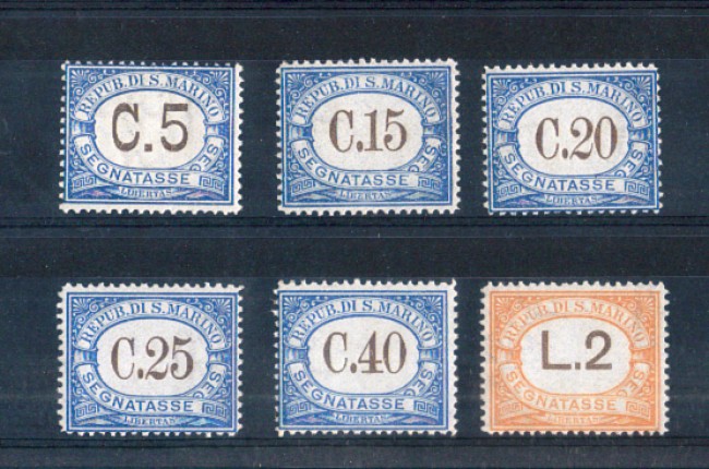 1939 - LOTTO/RSM10601 . SAN MARINO - SEGNATASSE 6v.- NUOVI
