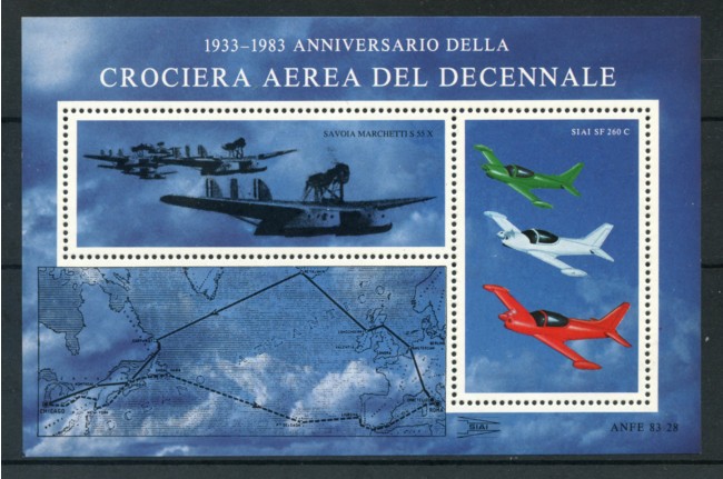 ITALIA - 1983 - LOTTO/1719 - FOGLIETTO ANFE CROCIERA AEREA DEL DECENNALE