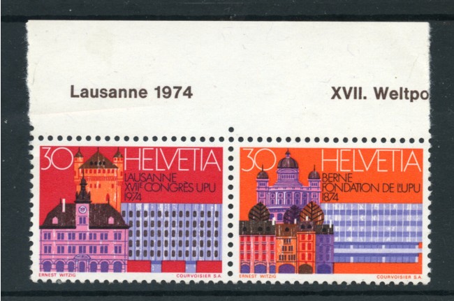 1974 - LOTTO/22853 - SVIZZERA - CONGRESSO U.P.U. 2v. NUOVI