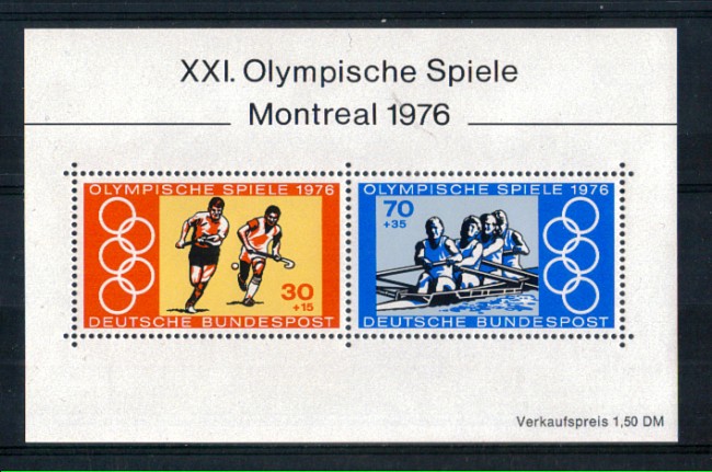 1976 - LOTTO/GFBF11N - GERMANIA - OLIMPIADI MONTREAL FOGLIETTO - NUOVO