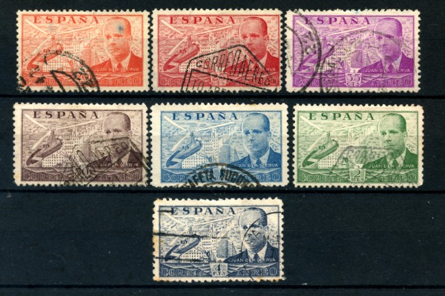 1939 - LOTTO/20547 - SPAGNA - JUAN DE LA CIERVA  P/A 7v. -  USATI