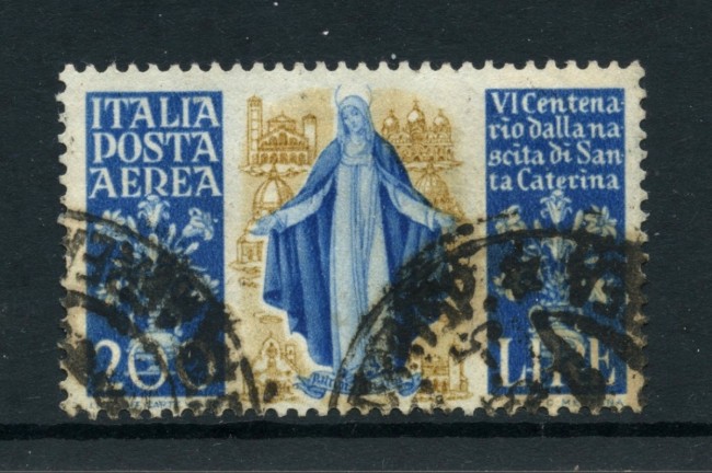 1948 - REPUBBLICA - POSTA AEREA - 200 LIRE S. CATERINA - LOTTO/27816