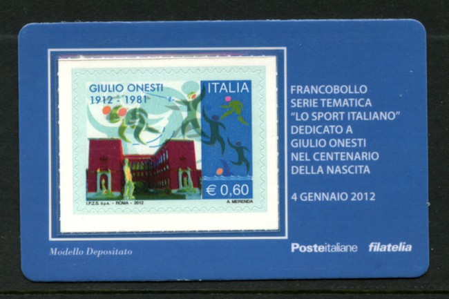 2012 - LOTTO/13446 - REPUBBLICA - GIULIO ONESTI TESSERA FILATELICA
