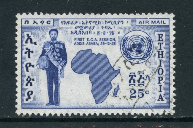 1958 - ETHIOPIA - 25c. POSTA AEREA CONFERENZA STATI - USATO - LOTTO/28689