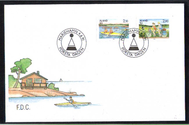 1991 - LBF/4091 - ISOLE ALAND - TURISMO 2v. - BUSTA FDC