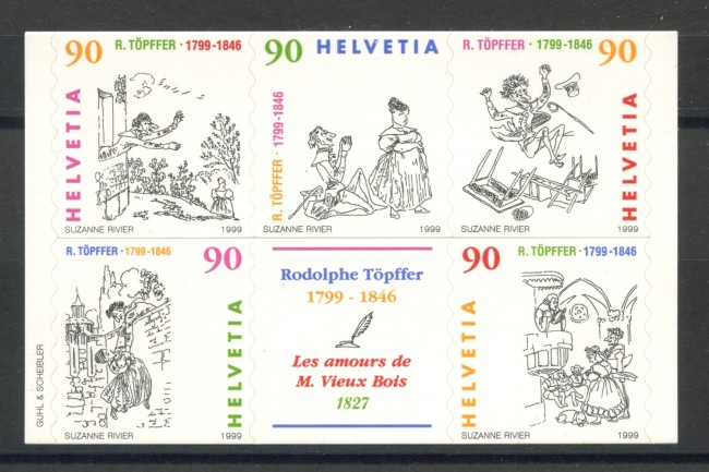1999 - SVIZZERA - RUDOLPHE TOPFFER  5v. - NUOVI - LOTTO/37314