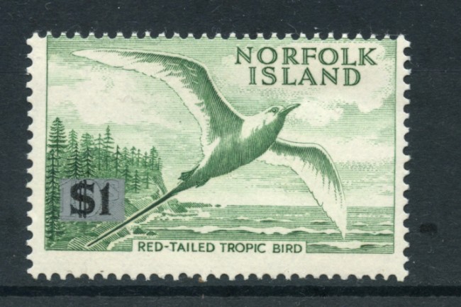 1966 - NORFOLK ISLAN - LOTTO/20428 - 1$ UCCELLO CODA ROSSA - NUOVO