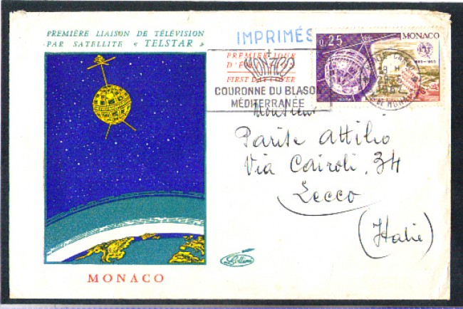 1967 - LBF/3863 - MONACO PRINCIPATO - PRIMO COLLEGAMENTO TELSTAR