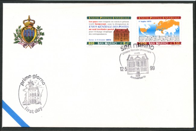 1999 - LOTTO/13583 - SAN MARINO - U.P.U  - BUSTA FDC