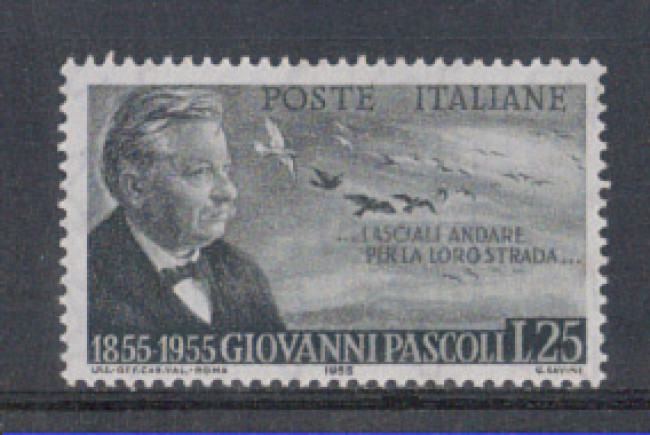 1955 - LOTTO/6294 - REPUBBLICA - 25 L. GIOVANNI PASCOLI