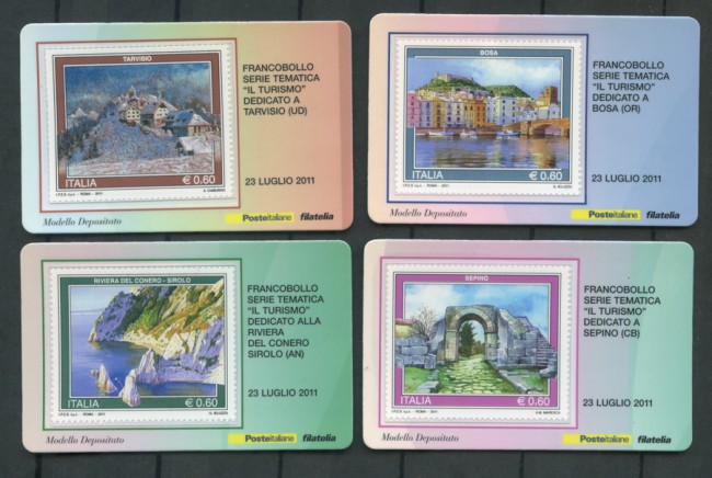 2011 - LOTTO/22780 - REPUBBLICA - TURISTICA - 4 TESSERE FILATELICHE