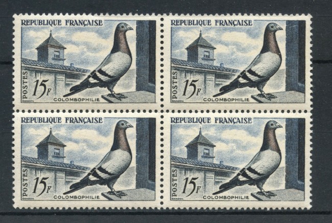 1957 - FRANCIA - COLOMBOFILIA  QUARTINA NUOVI - LOTTO/27869Q