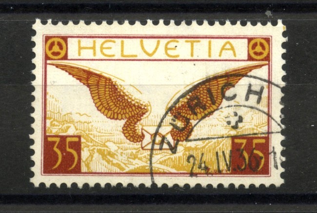 1933 - SVIZZERA - LOTTO/40657 - POSTA AEREA 35 CENT.  SIMBOLI - USATO