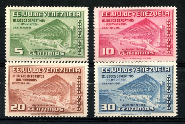 1952 - LOTTO/19570 - VENEZUELA - GIOCHI SPORTIVI 4v. P/A - NUOVI