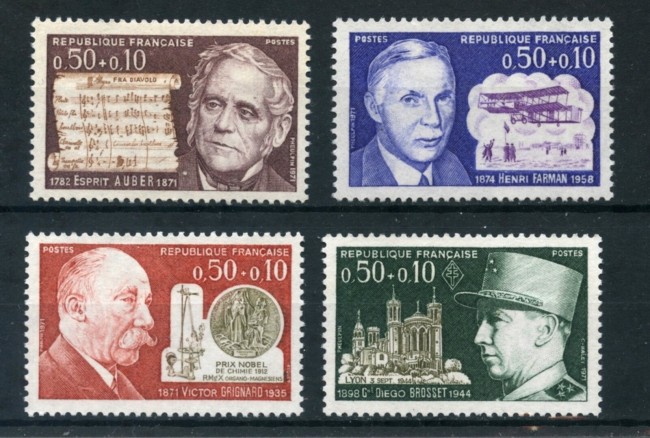 1971 - FRANCIA - PERSONAGGI CELEBRI 4v. - NUOVI - LOTTO/26010