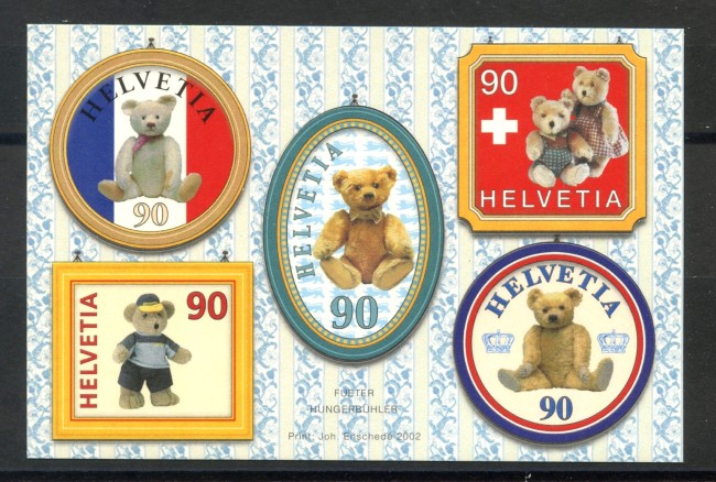 2002 - SVIZZERA - CENTENARIO TEDDYBEAR 5v. - NUOVI - LOTTO/37369