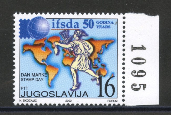 2002 - JUGOSLAVIA - GIORNATA DEL FRANCOBOLO  - NUOVO - LOTTO/35582