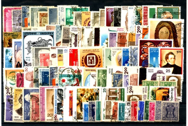 INDIA - LOTTO/43609A - COLLEZIONE DI 100 FRANCOBOLLI USATI DIFFERENTI