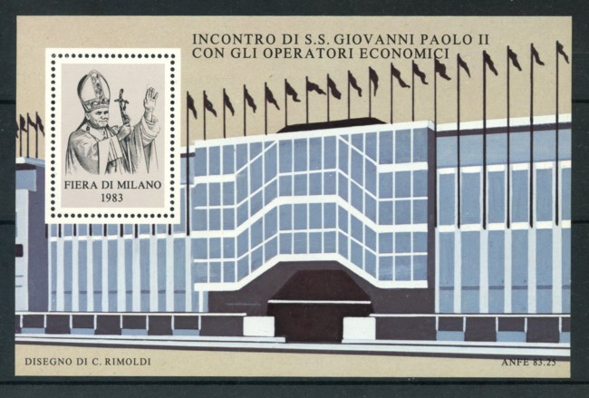 ITALIA - 1983 - LOTTO/1720 - FOGLIETTO ANFE VISITA DEL PAPA ALLA FIERA DI MILANO