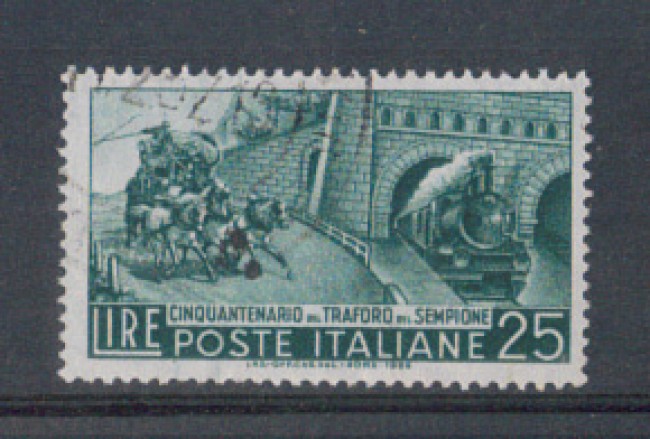 1956 - LOTTO/6299U - REPUBBLICA - 25 L. TRAFORO SEMPIONE USATO