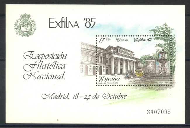 1985 - SPAGNA - ESPOSIZIONE EXFILNA 85 - FOGLIETTO NUOVO - LOTTO/35751