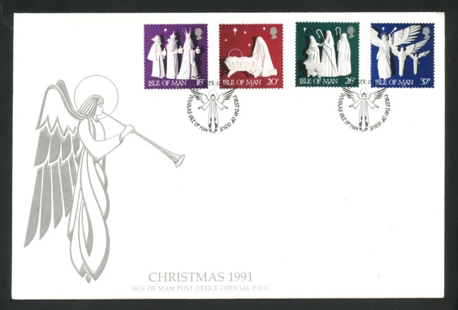 1991 - ISOLA DI MAN - LOTTO/41811 - NATALE  4v. - BUSTA FDC