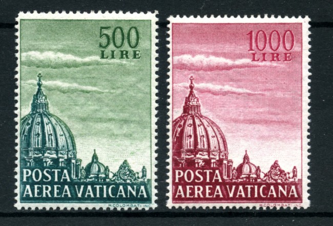 1958 - LOTTO/18633 - VATICANO - POSTA AEREA CUPOLINI 2v.- NUOVI