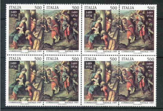 1989 - LOTTO/6931Q - REPUBBLICA - NATALE 2V. - QUARTINE NUOVI