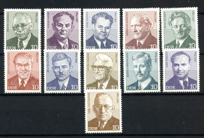 1974 - GERMANIA DDR - PERSONALITA' MONDO DEL LAVORO  11v.- NUOVI - LOTTO/36481