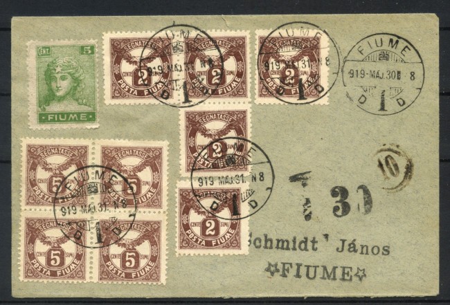 1919 - FIUME - LOTTO/40966 -  BUSTA PER FIUME TASSATA