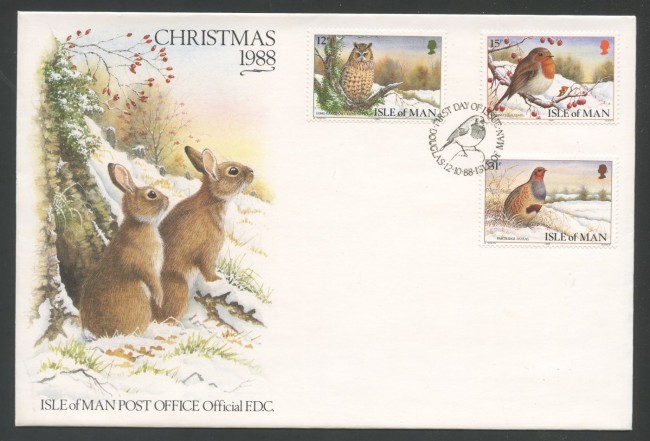 1988 - ISOLA DI MAN - LOTTO/41825 - NATALE 3v. - BUSTA FDC