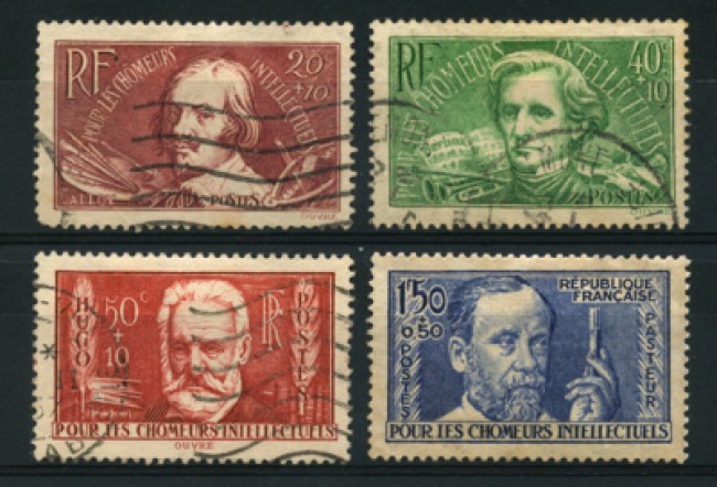 1936 - LOTTO/11781 - FRANCIA - PRO INTELLETTUALI 4v. - USATI