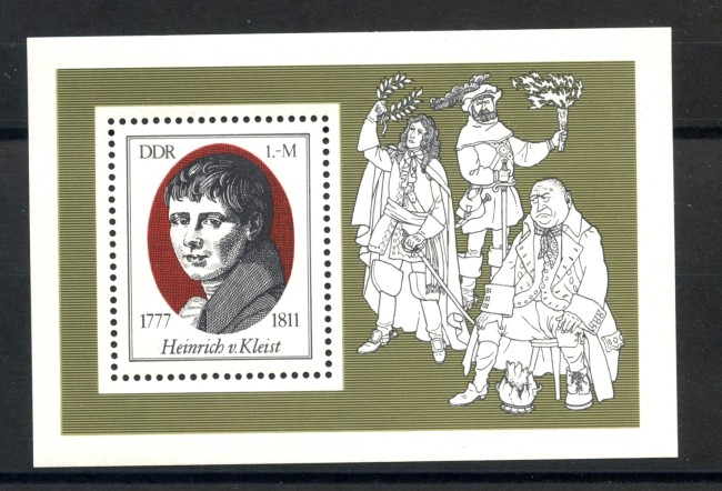 1977 - GERMANIA DDR - HEINRICH VON KLEIST - FOGLIETTO NUOVO - LOTTO/36543