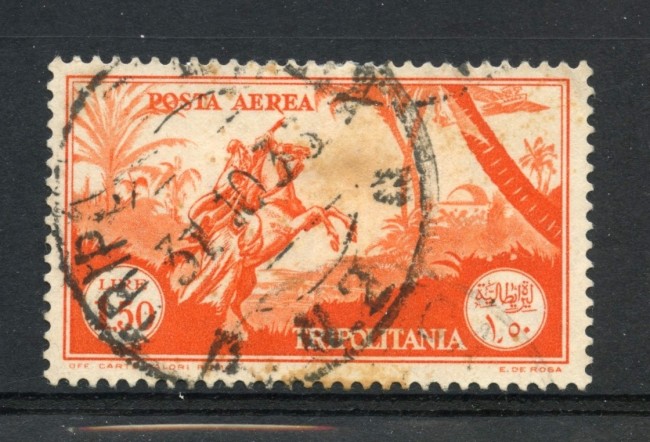 1931/32 - TRIPOLITANIA - 1,50 Lire  POSTA AEREA - USATO - LOTTO/30237