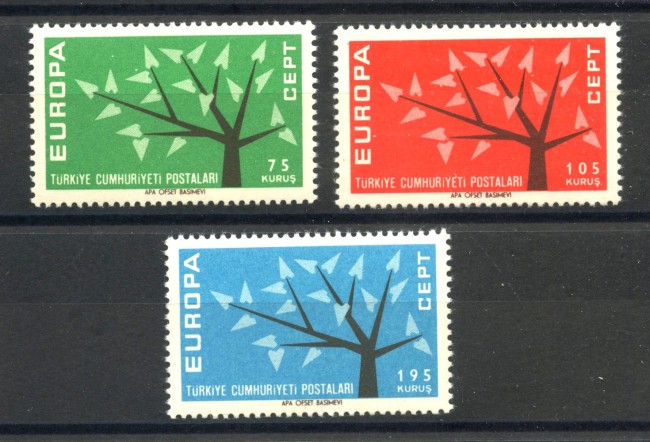 1962 - TURCHIA - LOTTO/41208 - EUROPA 3v. - NUOVI