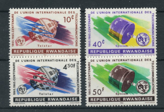 1965 - REP. RUANDA - LOTTO/19441 -  CENTENARIO U.I.T. 4v. - NUOVI