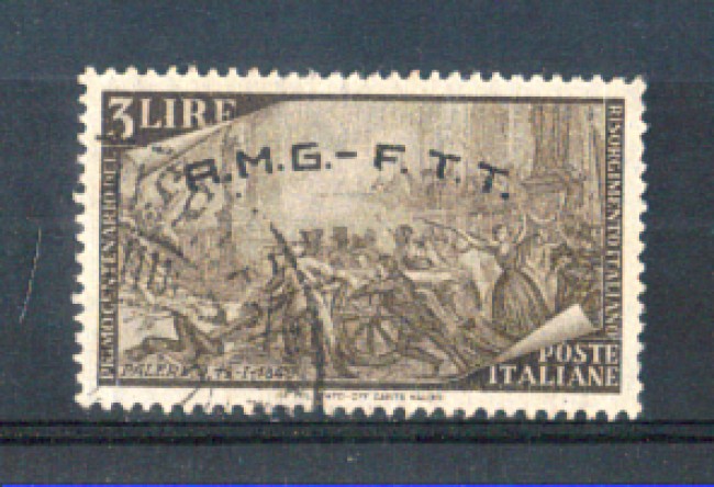 1948 - LOTTO/10195U - TRIESTE A - 3 LIRE RISORGIMENTO USATO