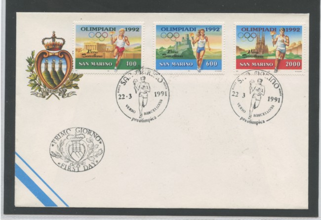 1991 - LOTTO/15346 - SAN MARINO -  PREOLIMPICA BARCELLONA - BUSTA FDC